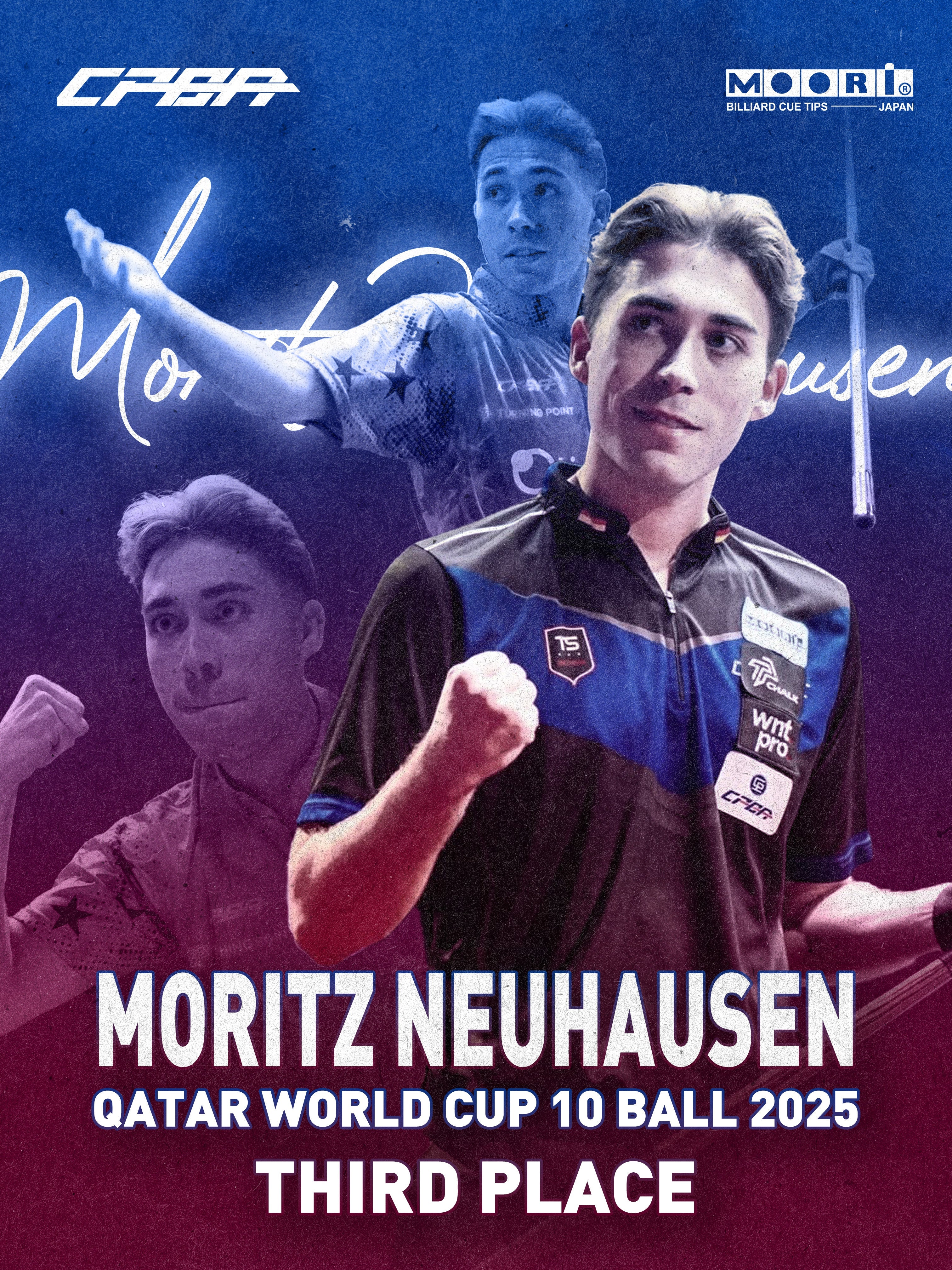 CPBA & MOORI Brand News|Moritz Neuhausen Claims Third Place at the 2025 Qatar World Cup of 10-Ball 