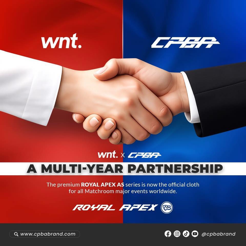 CPBA ANNOUNCED AS OFFICIAL CLOTH PARTNER OF THE WORLD NINEBALL TOUR IN MULTI-YEAR PARTNERSHIP